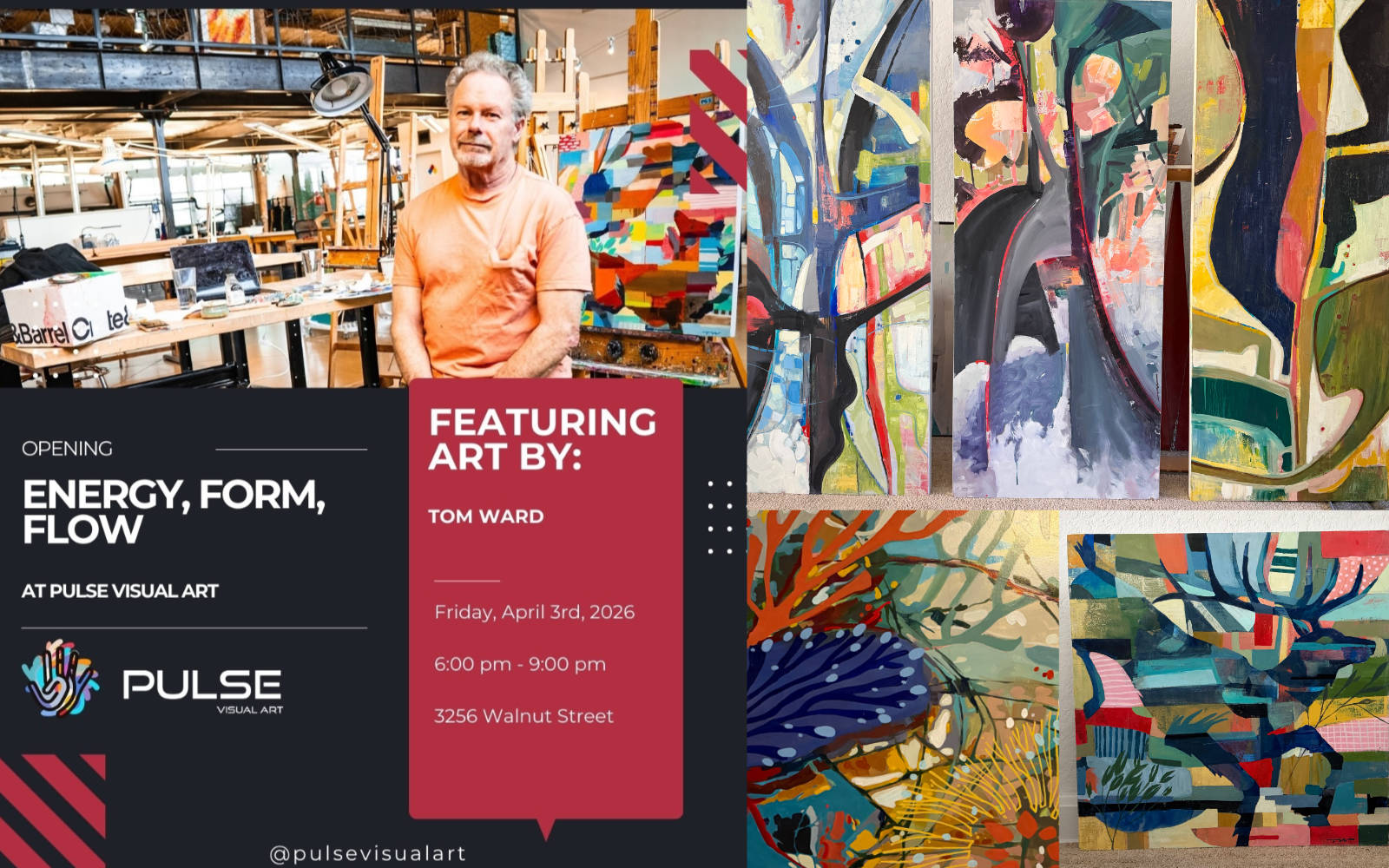 Denver Abstract Painter and Sculpture absctract mural artist Tom Ward